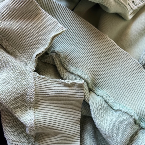 Aerie Keep it Light Crochet Crew Sweatshirt Oversized Green Size XXS Cozy - Picture 14 of 14